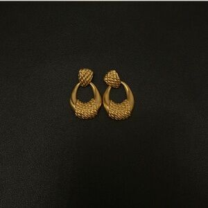 Chic Gold Woven Hoop Earrings